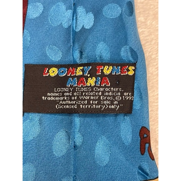 Looney Tunes Halloween Tie Daffy Duck Elmer Fudd Bugs Bunny Korea 100% Silk - Picture 5 of 9